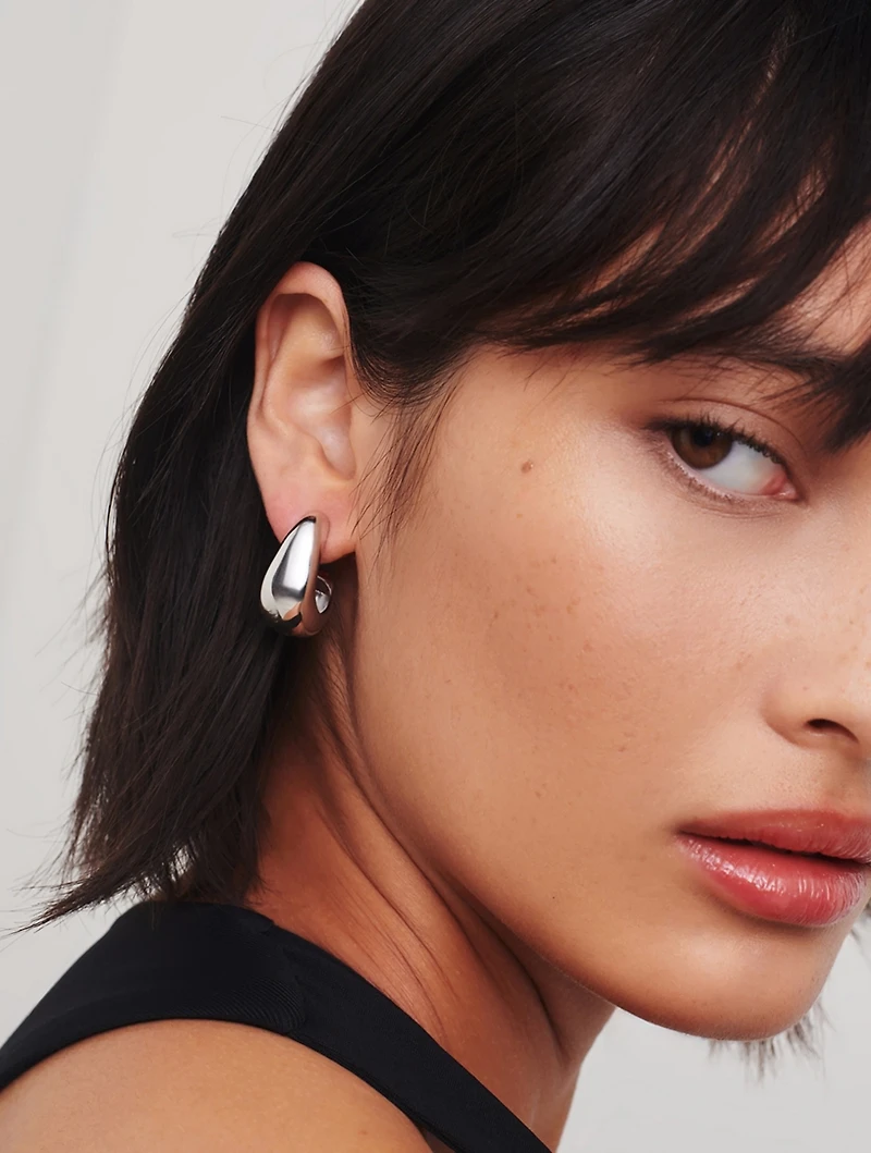 Medium Dome Hoop Earrings