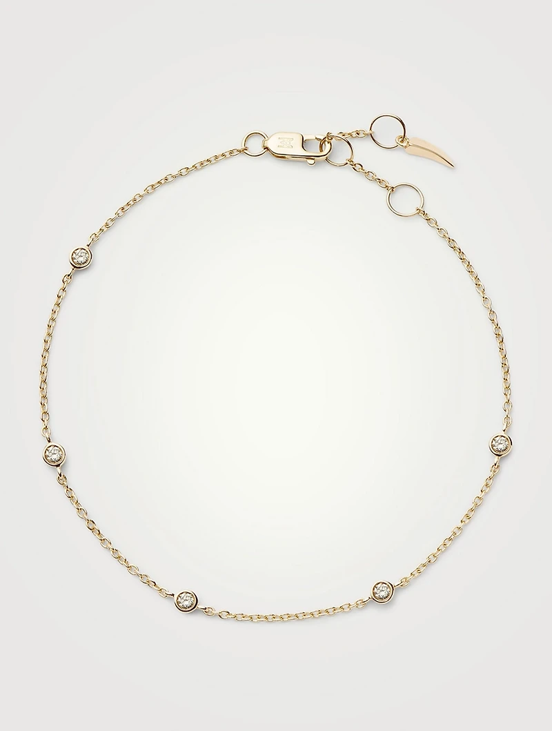 14K Gold Fine Floating Diamond Bracelet