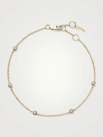 14K Gold Fine Floating Diamond Bracelet