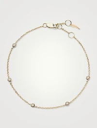 14K Gold Fine Floating Diamond Bracelet