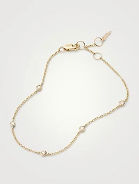 14K Gold Fine Floating Diamond Bracelet