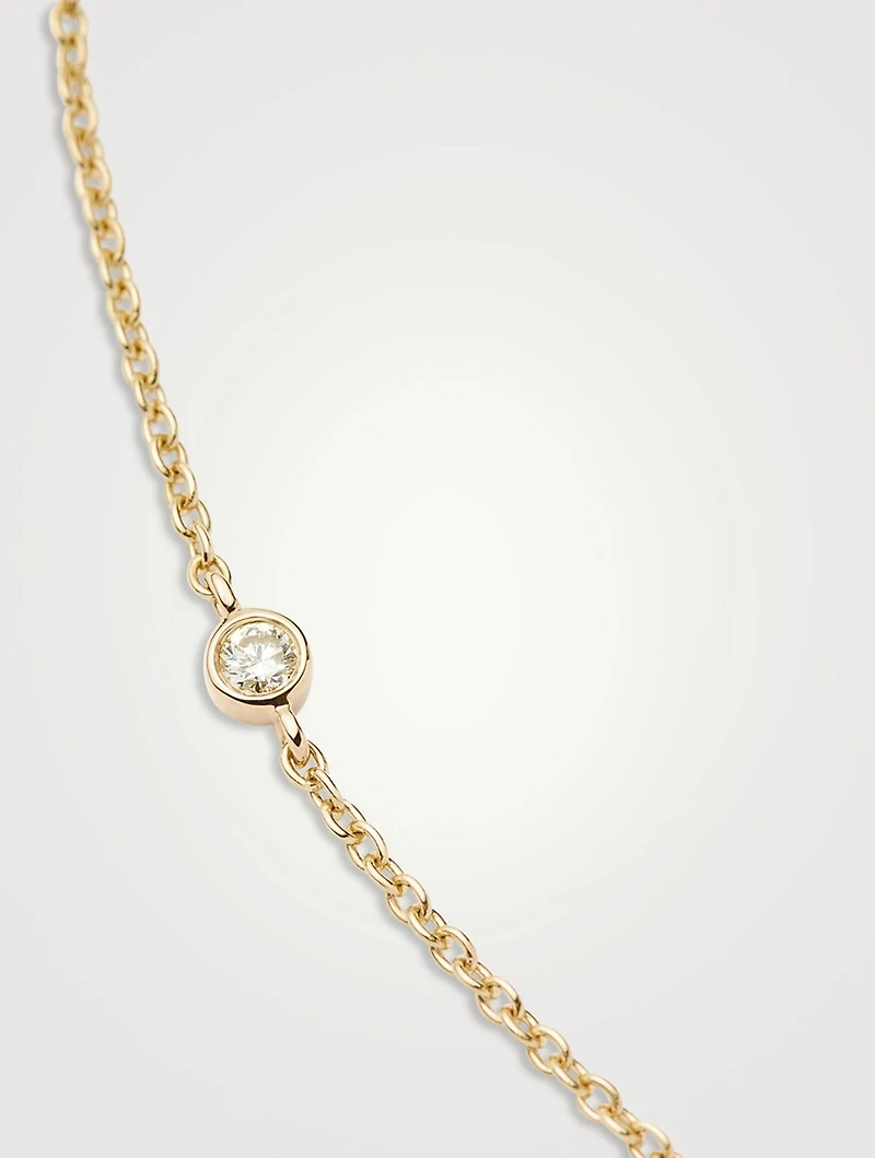 14K Gold Fine Floating Diamond Bracelet
