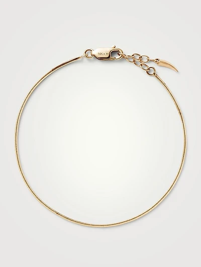 14K Gold Fine Square Snake Chain Bracelet