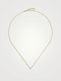 14K Gold Fine Diamond Solitaire Pendant Necklace