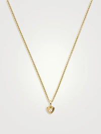 14K Gold Fine Diamond Heart Mini Pendant Necklace