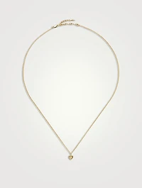 14K Gold Fine Diamond Heart Mini Pendant Necklace