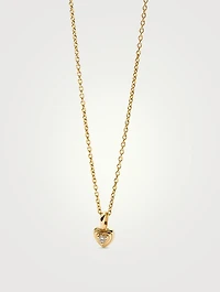 14K Gold Fine Diamond Heart Mini Pendant Necklace