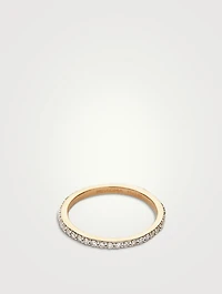 14K Gold Fine Slim Eternity Ring With Diamonds