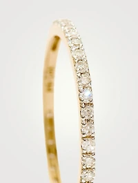 14K Gold Fine Slim Eternity Ring With Diamonds