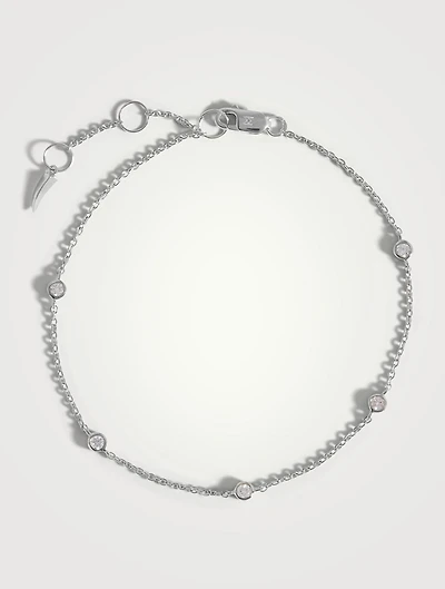 14K Gold Fine Floating Diamond Bracelet