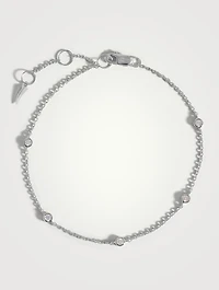 14K White Gold Fine Floating Diamond Bracelet