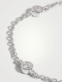 14K White Gold Fine Floating Diamond Bracelet