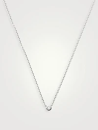 14K Gold Fine Diamond Solitaire Pendant Necklace