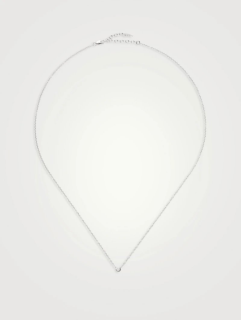 14K Gold Fine Diamond Solitaire Pendant Necklace