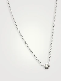 14K Gold Fine Diamond Solitaire Pendant Necklace