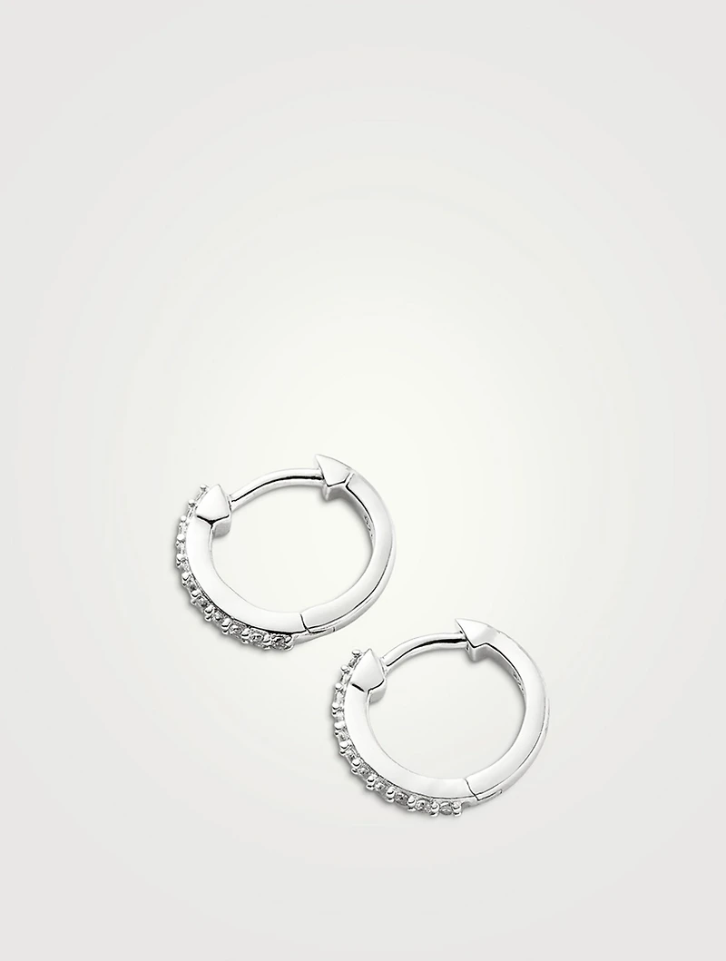 Classic Pavé Huggie Hoop Earrings