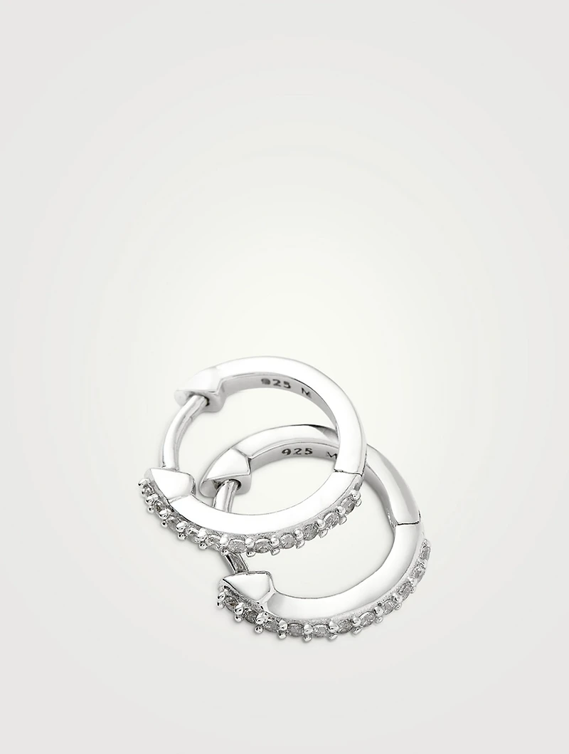 Classic Pavé Huggie Hoop Earrings