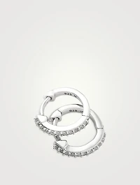 Classic Pavé Huggie Hoop Earrings