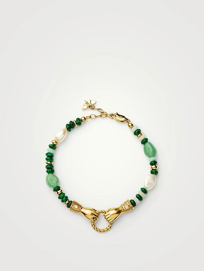 Harris Reed Good Hands Beaded Gemstone Bracelet