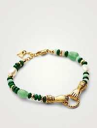 Harris Reed Good Hands Beaded Gemstone Bracelet