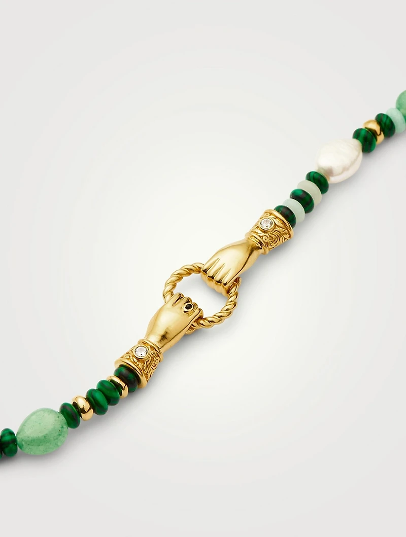 Harris Reed Good Hands Beaded Gemstone Bracelet