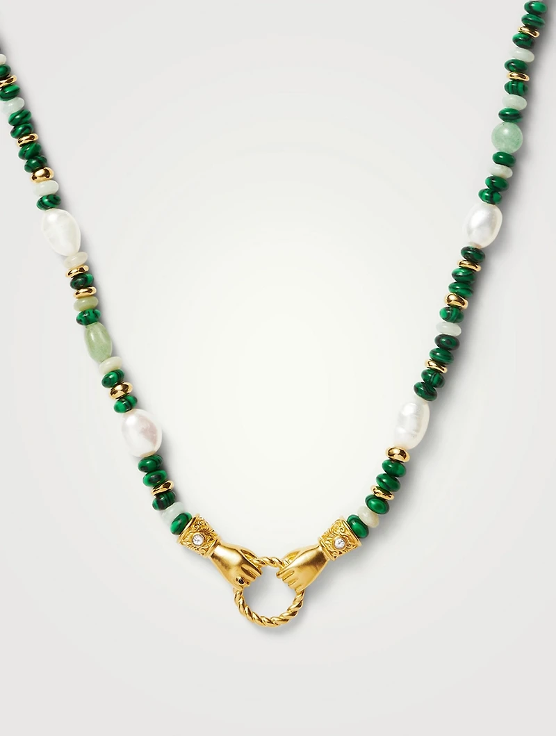 Harris Reed In Good Hands Beaded Gemstone Necklace