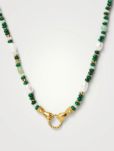 Harris Reed In Good Hands Beaded Gemstone Necklace