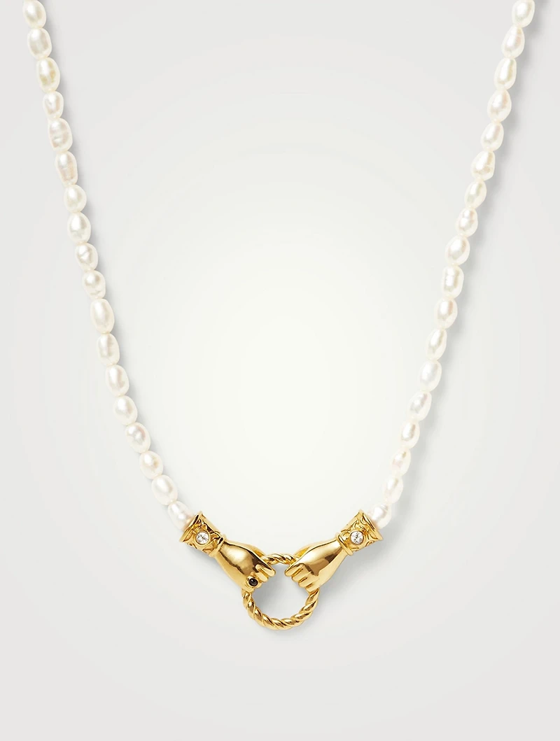 Harris Reed In Good Hands Pearl Pendant Necklace