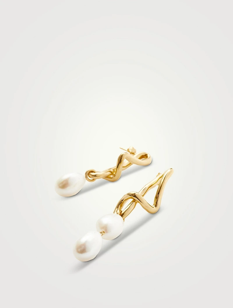 Molten Baroque Pearl Mismatch Drop Earrings