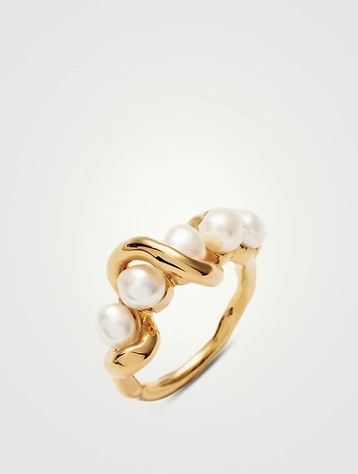 Molten Pearl Twisted Stacking Ring