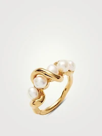 Molten Pearl Twisted Stacking Ring