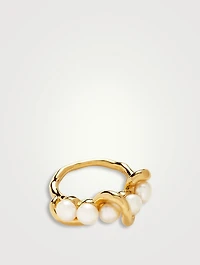 Molten Pearl Twisted Stacking Ring