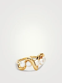 Molten Pearl Twisted Stacking Ring