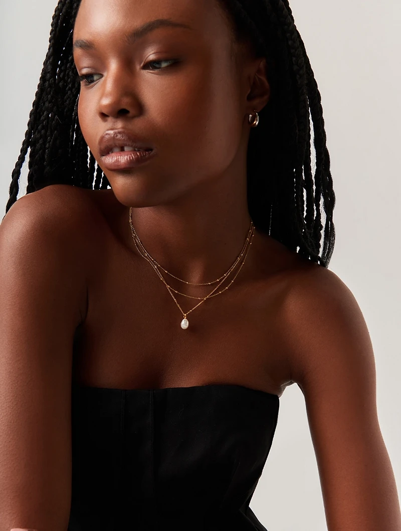Baroque Pearl Twisted Chain Necklace