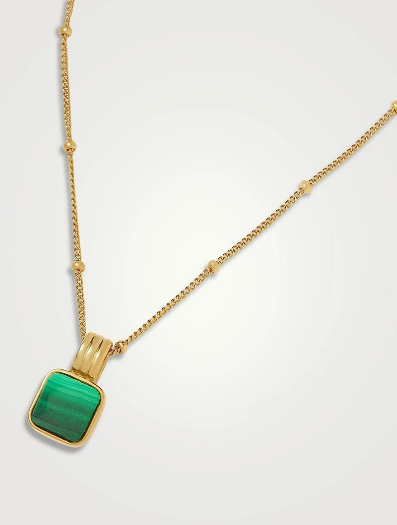 Lucy Williams Square Malachite Necklace
