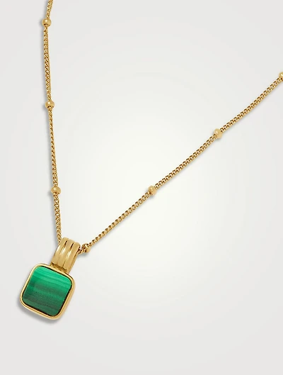 Lucy Williams Square Malachite Necklace