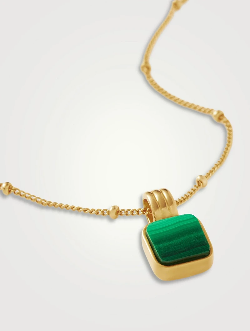 Lucy Williams Square Malachite Necklace