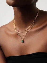 Lucy Williams Square Malachite Necklace