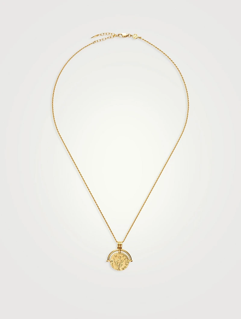 Medium Lucy Williams Engravable Roman Arc Coin Necklace