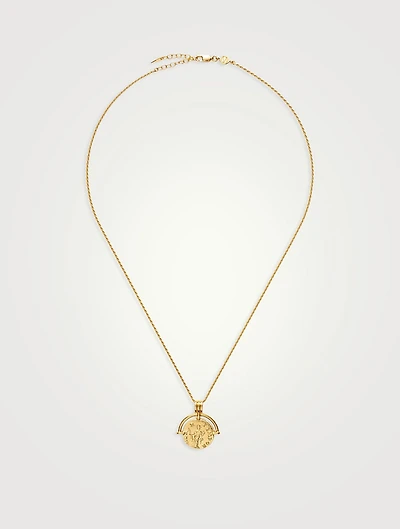 Medium Lucy Williams Engravable Roman Arc Coin Necklace
