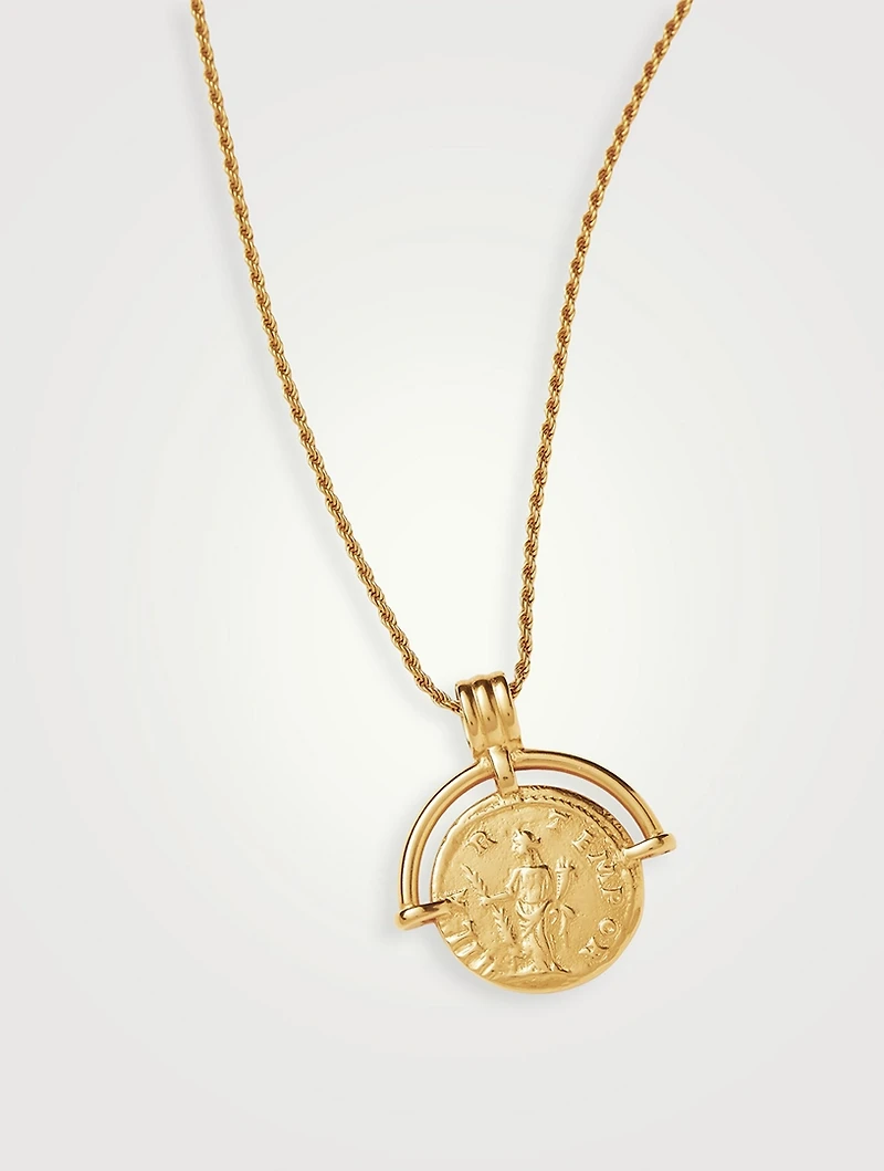 Medium Lucy Williams Engravable Roman Arc Coin Necklace