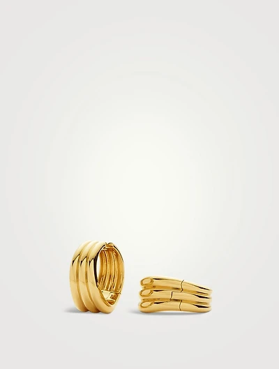 Savi Triple Ridge Large Hoop Earrings