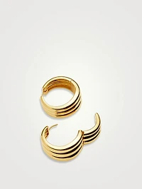 Savi Triple Ridge Large Hoop Earrings