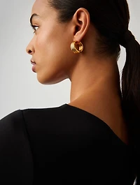 Savi Triple Ridge Large Hoop Earrings