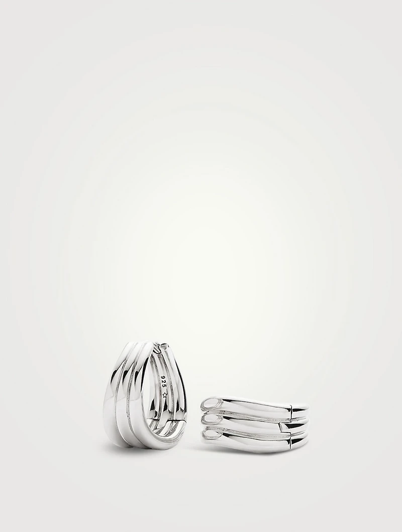 Savi Triple Ridge Hoop Earrings