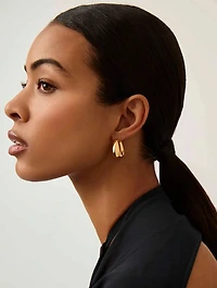 Small Sculptural Chubby Hoop Earrings