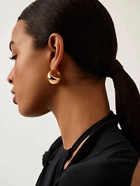 Medium Sculptural Chubby Dome Hoop Earrings