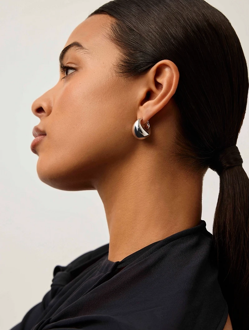 Sculptural Chubby Dome Hoop Earrings