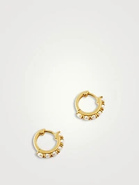 Pearl Huggie Hoop Earrings