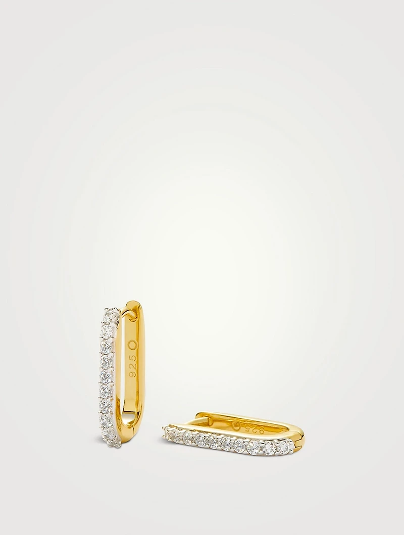 Small Pavé Ovate Hoop Earrings